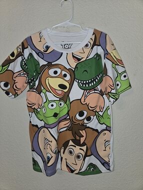 Disney Toy Story Allover Character Tee - White, Green, Brown